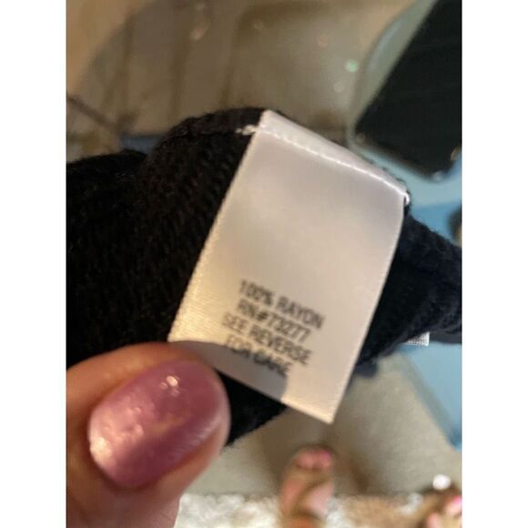 Croft & Barrow Black 100% Rayon Open Long Cardigan 1X-EUC - Picture 9 of 10